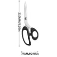 thumbnail image 3 of Snmubt Scissors Plastic Handle Stainless Steel Large Size Scissors Household Office Fabric Leather Cutting (Black), 3 of 9