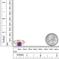 thumbnail image 3 of Gem Stone King 18K Rose Gold Plated Silver Purple Amethyst and White Zirconia 3 Stone Engagement Ring for Women (2.94 Cttw, Gemstone February Birthstone, Available in Size 5, 6, 7, 8, 9), 3 of 3