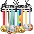 thumbnail image 2 of Metal Medal Holder Cheerleaders Athlete Medals Hanger Medal Rack Frame Cheerleading Awards Ribbon Wall Mount Tiered Award Over 60 Sport Race Runner 2 of 10