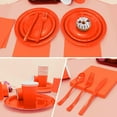 thumbnail image 4 of Orange Paper Plates Party Supplies,168pcs Orange Plates and Napkins Party Supplies for Halloween Thanksgiving Fall Orangee Birthday Decorations for Women Serve 24, 4 of 14
