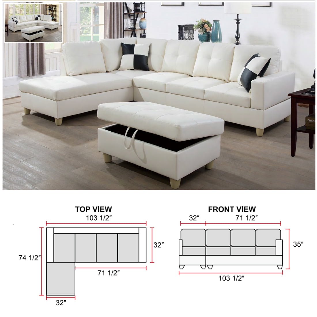 Sectional Sofa Couch Set