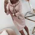 thumbnail image 2 of Women Hoodies Dress Casual Long Sleeve Oversized Pullover Sweatshirts Dress with Pocket, 2 of 4