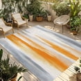 thumbnail image 2 of Outdoor Rug 3x5 ft Orange Grey Paint Waterproof Outdoor Patio Rug Mat Non Slip Outside Area Rugs Carpet for RV,Camping,Porch,Deck,Pool,Balcony,Backyard, Abstract Art Texture, 2 of 9