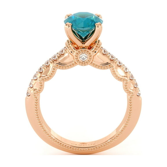 Unique Classic Blue Diamond Engagement Ring