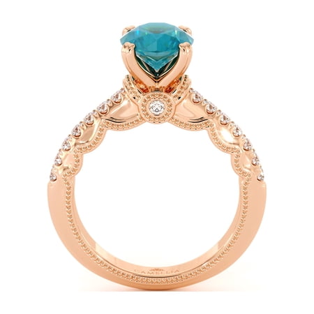 Unique Classic Blue Diamond Engagement Ring
