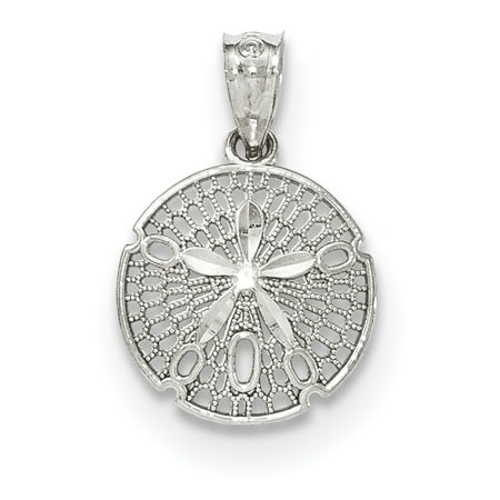 Sand Dollar Filigree 14k White Gold Filigree Sand Dollar Sea Star Starfish Pendant Charm Necklace Shore Shell Gifts For Women For Her ()