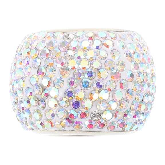 HEATSHAKING Bling Car Accessories Set Car Headrest Collars Rhinestone Silver 1Set