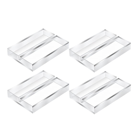 unbranded  4 Pcs Transparent Card Slot Base Easel Display Stand Table Number Desktop