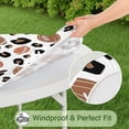 thumbnail image 5 of White Footballs with Leopard Spots Pattern Round Fitted Tablecloth with Elastic Edge,Dining Table Cover Waterproof,Outdoor Round Tablecloth for Camping,Dining,Indoor and Outdoor, 5 of 7