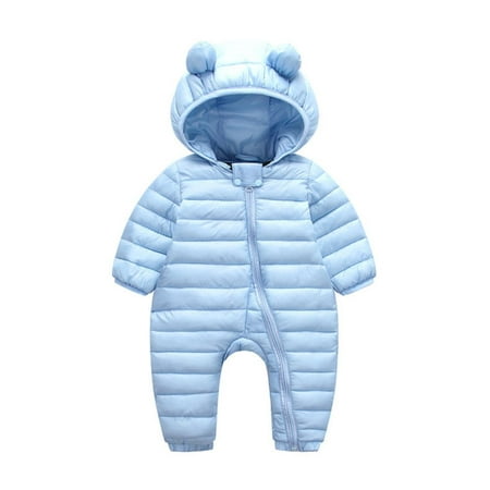 

GYRATEDREAM Infant Baby Girls Boys Zipper Puffer Jacket Bodysuits Coat Outfit Winter Warm Hooded Romper Snowsuit Windproof Outwear 0-18M