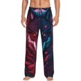 thumbnail image 2 of Picia Cool Wolf Head Mens Soft Woven Cotton Elastic Waistband Sleep Pajama Pant Lounge Sleep Pant With Pockets And Drawstring-Small, 2 of 9