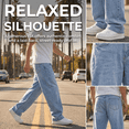 thumbnail image 4 of NICELF Baggy Jeans Men – Wide Leg Vintage Loose Fit Stretch Denim Pants for Men Y2K Hip Hop Streetwear Trousers with Classic Pocket, Light Blue, 4 of 7