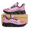 thumbnail image 1 of Zapatillas rosas con estampado de amor y paz, zapatillas para correr para mujer, de malla ligera, para exteriores, 1 of 6