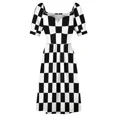 thumbnail image 5 of Black and White Squares - Checkered Flag Sleeveless Dress elegant women's sets Prom gown women's dresses luxury, 5 of 6