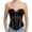 Black Skin, variant on Women's Mesh Corset Tops Gothic Adjustable Lace-Up Boned Shapewear Strapless Sheer Mesh Deep V Bodysuit Skin Tone L