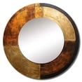 thumbnail image 2 of Designart "Gleaming Bronze Balance" Abstract Shapes Rund Mirror For Wall Decor - Large Brown Round Printed Mirror -Modern Round Living Room Mirror - 36" x 36", 2 of 6