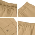 thumbnail image 5 of Mens Cargo Shorts Casual Elastic Waist Twill Work Shorts Relaxed Fit Hiking Short Pants with Pockets Khaki 3XL, 5 of 5