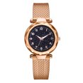 thumbnail image 1 of Reloj de pulsera con correa de silicona para mujer, esfera redonda, reloj informal de cuarzo, oro rosa, 1 of 1