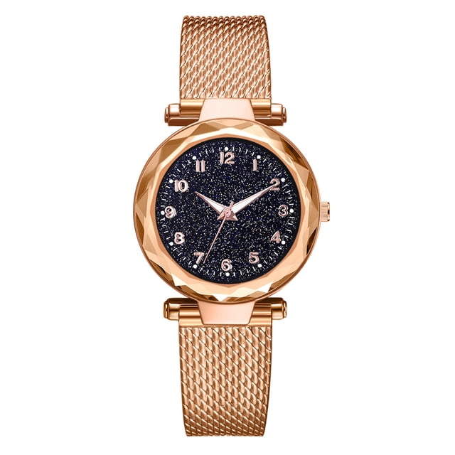 Reloj de pulsera con correa de silicona para mujer, esfera redonda, reloj informal de cuarzo, oro rosa