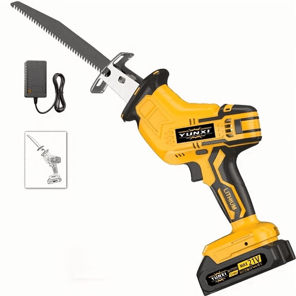 Newly Upgraded Cordless Electric Reciprocating Saw with Safety Lock & Optional Battery