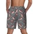 thumbnail image 3 of Sigee Hedgehogs and Flowers1 Print Mens Swim Trunks with Compression Liner Quick Dry Swim Stretch Beach Shorts with Pockets,S-3XL, 3 of 7