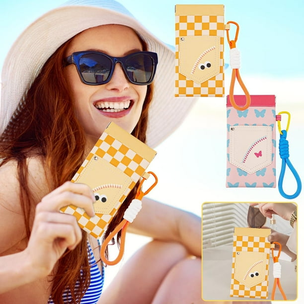 Estuche para Gafas con Cordón | Bolsa para Gafas de Sol con Cierre Magnético | Adorable Estuche de Piel para Gafas de Viaje