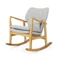 thumbnail image 2 of Noble House Ryker Mid Century Modern Fabric Rocking Chair, Light Grey Tweed, 2 of 4
