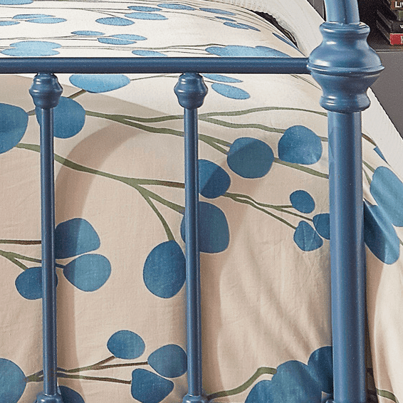 Weston Home Nottingham Metal Twin Bed, Blue Steel