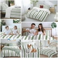 thumbnail image 5 of Queen 4 Piece Bedding Set Sage Green Stripe Gray Line Soft Breathable Duvet Cover and Pillowcase,Minimalist Style Duvet Cover Set Washable Bed Sheets for Bedroom Dormitory Guest Room, 5 of 9