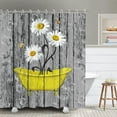thumbnail image 5 of Rustic Shower Curtain, Daisy Shower Curtain, Farmhouse Floral Shower Curtain, Barnwood Country Shower Curtain, Gray and Yellow Shower Curtain with Hooks Waterproof Fabric 72W x 72H Inches, 5 of 6