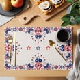 thumbnail image 2 of Independence Day Placemats Set of 8, American Flag Farmhouse Vintage Linen Non-Slip Place Mats Washable Table Mats for Kitchen Dining Table Decorations Indoor/Outdoor, 2 of 9