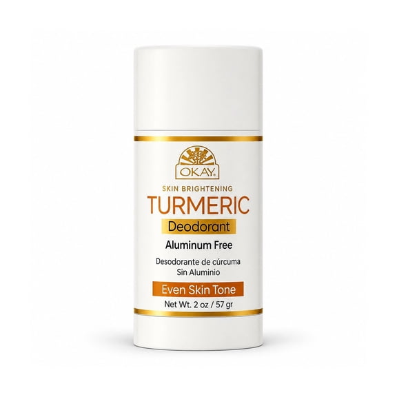 OKAY Turmeric Skin Brightening Natural Deodorant, Aluminum-Free & Long-Lasting Odor Protection for All Skin Types, 2 oz