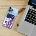 thumbnail image 3 of WIRESTER 2pcs Set Self-Adhesive PU Leather Card Holder Stick on Pocket Credit Card Case Pouch Wallet for Apple Samsung Motorola LG Smart Phones - Purple Butterfly, Sunflowers, 3 of 6