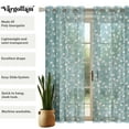 thumbnail image 6 of Vargottam Flowers Print Sheer Curtains for Short Windows Set of 2 Panels, 63" Length, Grommet Top, Printed Georgette, Light Filtering Drapes for Kitchen or Bedroom, 6 of 9