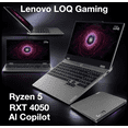 thumbnail image 4 of Lenovo LOQ Gaming Laptop 15.6in 144Hz IPS FHD Display (AMD Ryzen 5 7235HS, GeForce RTX 4050 6GB, 16GB DDR5, 1TB PCIe SSD, Backlit KB, WiFi 6, Webcam, Win 11 Pro) w/Dockztorm Wireless Mouse, 4 of 7