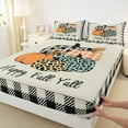 thumbnail image 3 of Feelyou Happy Fall Yall Full Size Sheets, Black Grey Buffalo Bed Sheets, Autumn Harvest Pumpkin Sheet Sets, Breathable Home Decor, 4-Piece, 3 of 7