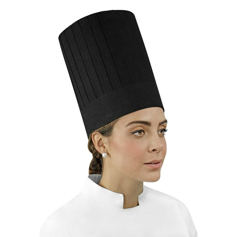 Pleated Chef Hat 10 inch Height Adult Unisex Size Large White