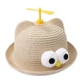 thumbnail image 3 of Kids Sun Hat Portable Spring Summer Breathable Children Bucket Hat Straw Hat Beige, 3 of 8