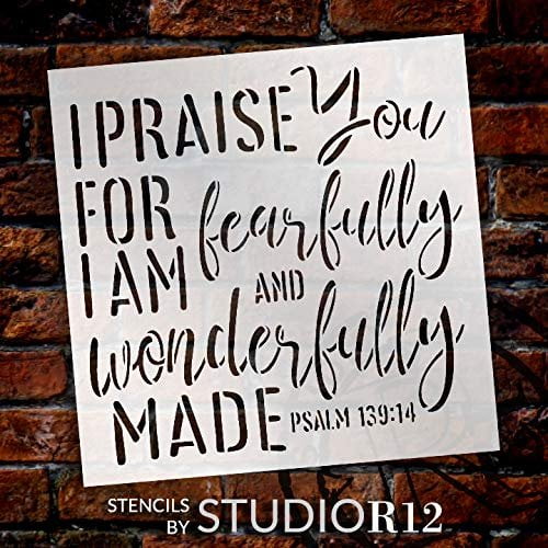 psalm 13914 stencil by studior12 i praise you craft