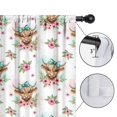 thumbnail image 4 of Blackout Kids Curtains,White Highland Cow Flower Bow Pattern Childrens Insulated Curtains Set Of 2,Bedroom Essentials,Toddler Room Decor 42"x63", 4 of 5