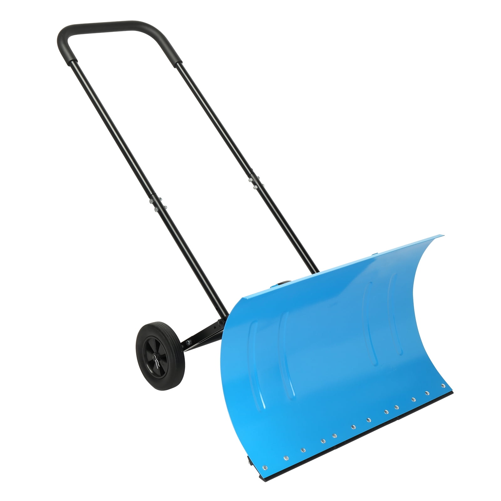 TUFFIOM Snow Shovel with Wheels, 29" Wheeled Snow Pusher Shovel, Heavy Duty Wide Snow Plow