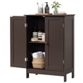 thumbnail image 2 of Gymax Bathroom Storage Cabinet Freestanding Wooden Floor Cabinet w/ Double Doors Adjustable Shelf Modern Storage Organizers for Kitchen Living Room Entryway Brown, 2 of 10