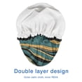 thumbnail image 4 of Shower Caps,Teal Gold Marble Pattern Waterproof Shower Cap for Women 4 Pieces,Double Reusable Hair Cover for Shower PEVA Elastic Stretch Hem, 4 of 7