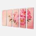 thumbnail image 2 of Peony Flowers against Scribbled Back - Floral Canvas Art Print, 2 of 3