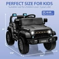 thumbnail image 6 of Lumiparty 12V Kids Ride On Truck Car, Battery Powered Electric Vehicles with Remote Control, Spring Suspensions, 3 Speeds, LED Lights, Music, MP3, Ride On Toy Car for Children Boys Girls, Black, 6 of 6
