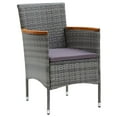 thumbnail image 5 of vidaXL 9 Piece Garden Dining Set Poly Rattan and Acacia Wood Grey, 5 of 5