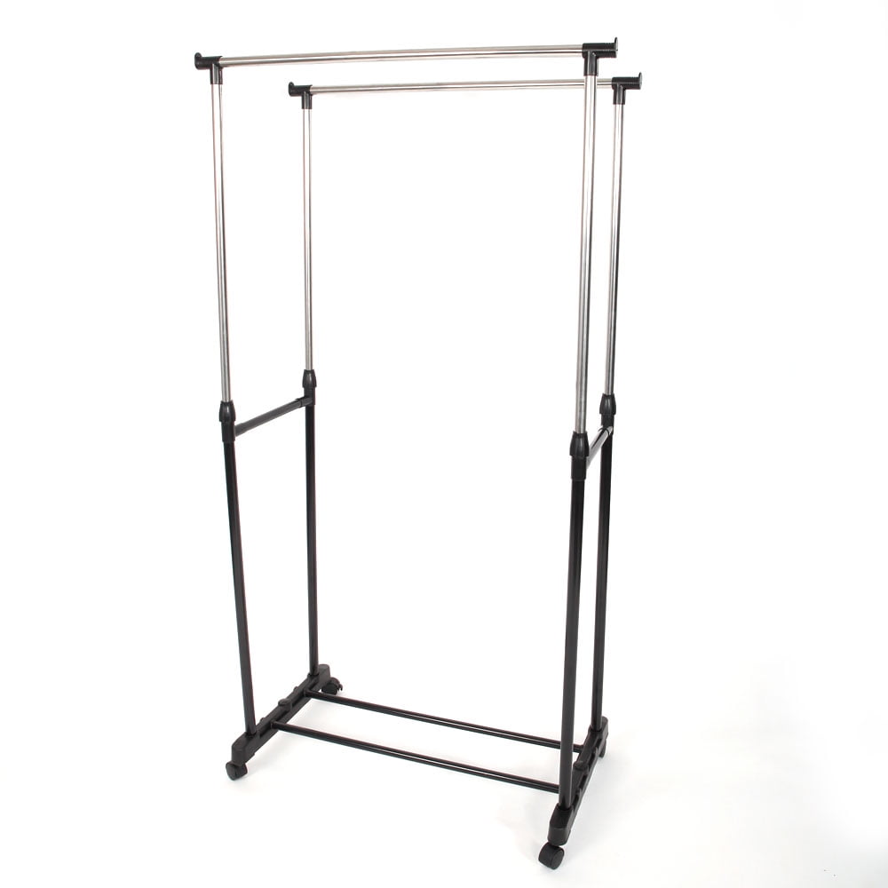 Movable Single /DualBar Stretching Stand Steel Garment Hanger Clothes