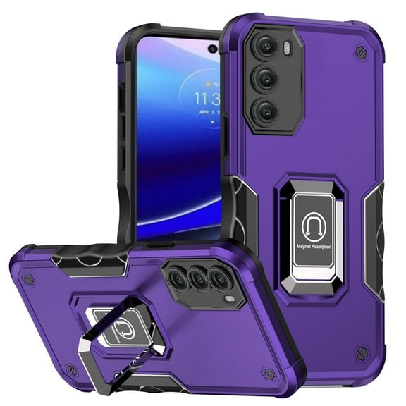 For Motorola Moto G Stylus 5G 2022 Hybrid Magnetic Ring Holder Stand Kickstand Heavy Duty Rugged TPU Silicone Shockproof Cover ,Xpm Phone Case [ Purple ]
