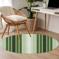 thumbnail image 4 of Round Rugs 4Ft, Forest Green Ombre Stripe Round Area Rug Washable Indoor Throw Carpet, Farmhouse Simple Striped Soft Non Slip Circle Rug for Kitchen Nursery Room Home Decor Aesthetic, 4 of 8