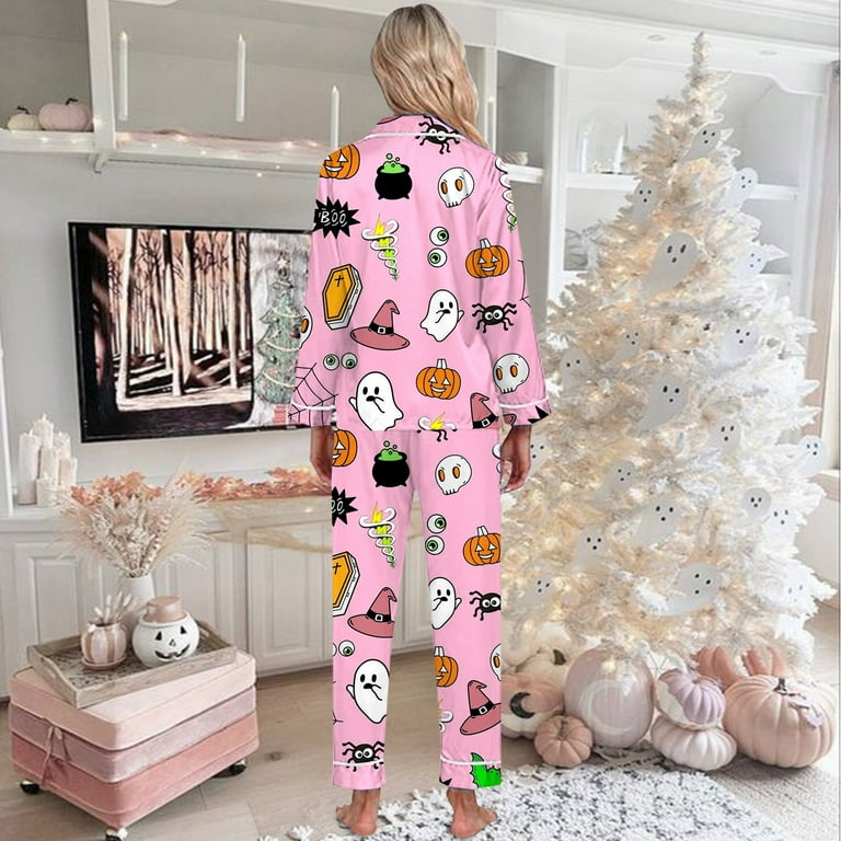 SHITINN Women's Print Long Robe Pants Set Homewear For